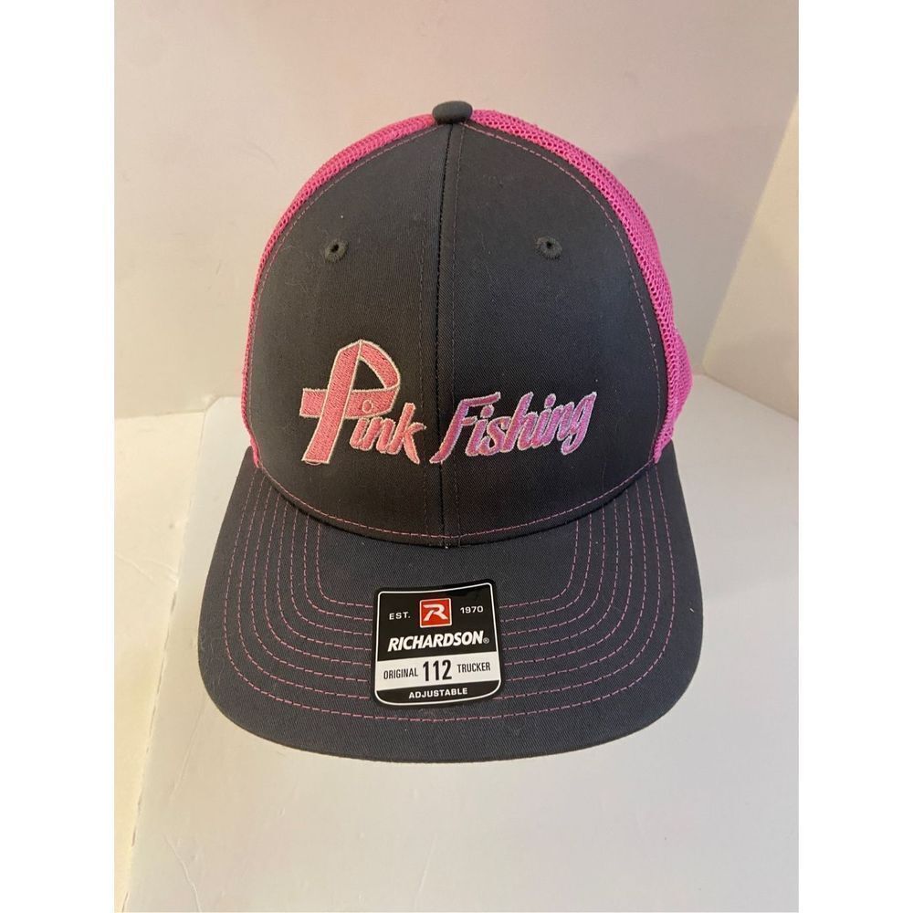 Richardson T112 Trucker hat Pink‎ Fishing gray mesh cap NEW